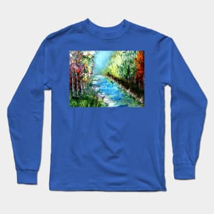 Semi abstract river scape 2 Long Sleeve T-Shirt